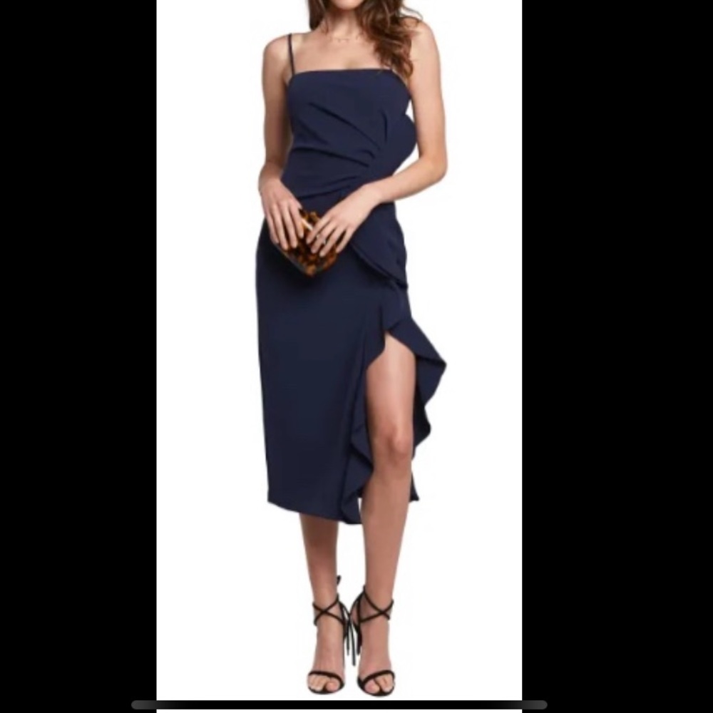 Navy Bardot dress